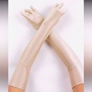 Champagne Satin Over The Elbow Gloves NEW 🏷️